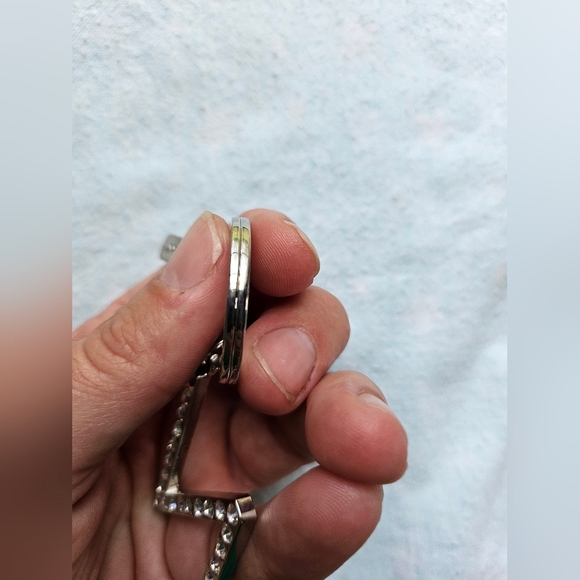 Bombay Duck Pave "W" Initial Bling Keychain, Clear Rhinestones, Silver, NWOT - Picture 6 of 7